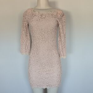 Diane von Furstenberg beige lace dress-4